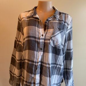 Vanilla Star Gray and White Striped Shirt